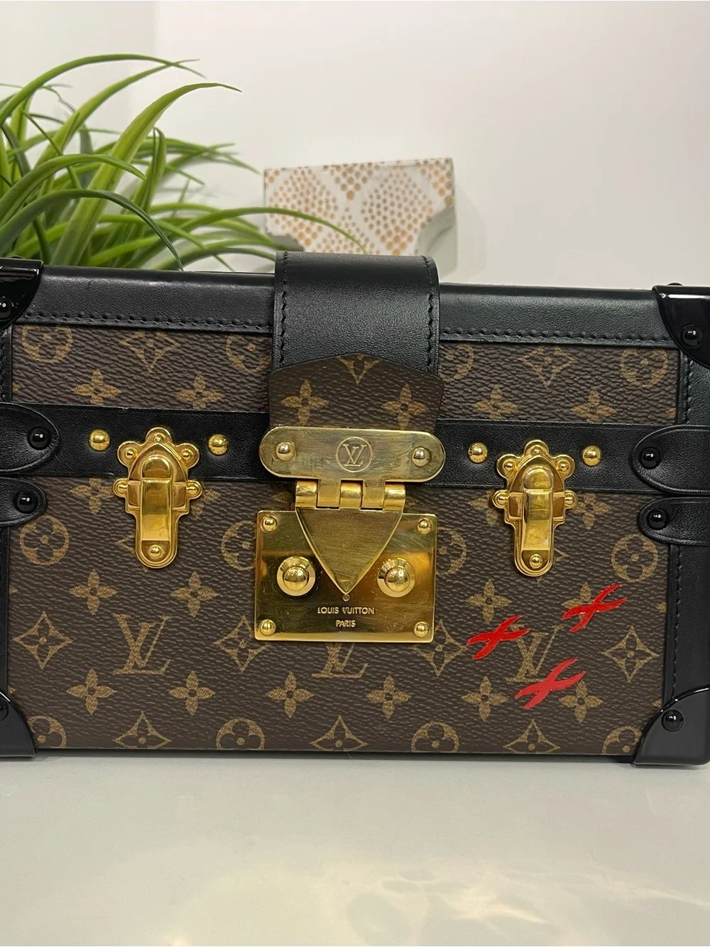 Louis Vuitton Brown Monogram Petite Malle Crossbody Bag